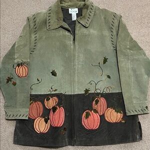 Stylish Jacket with Pumpkin Embroidery